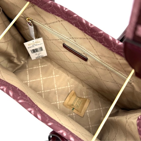 Michael Kors Medium Mirella Tote Bag Ox Blood Multi - Picture 10 of 12